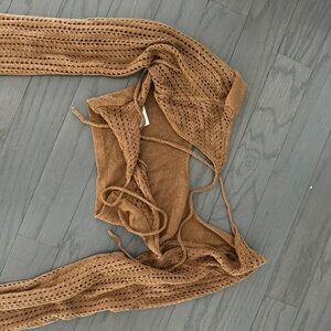 Brown two piece skirt set